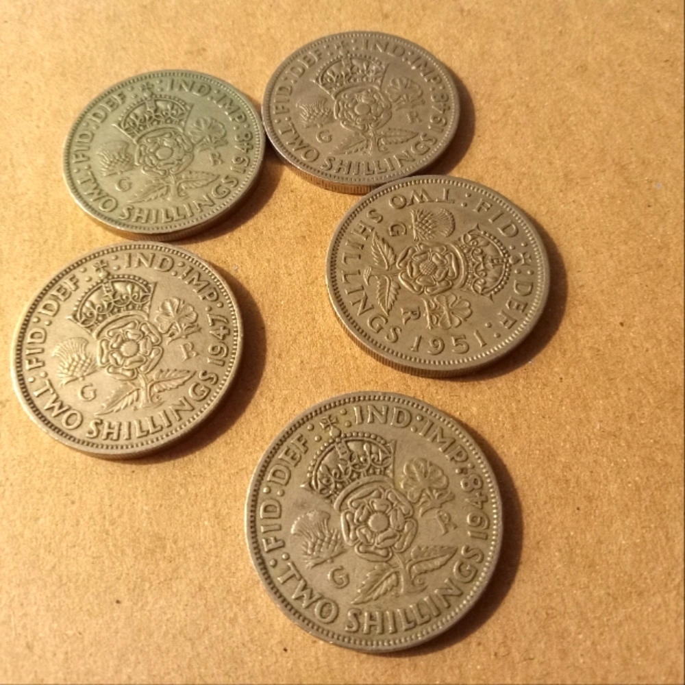 King George Vl Two Schillings Coin Set